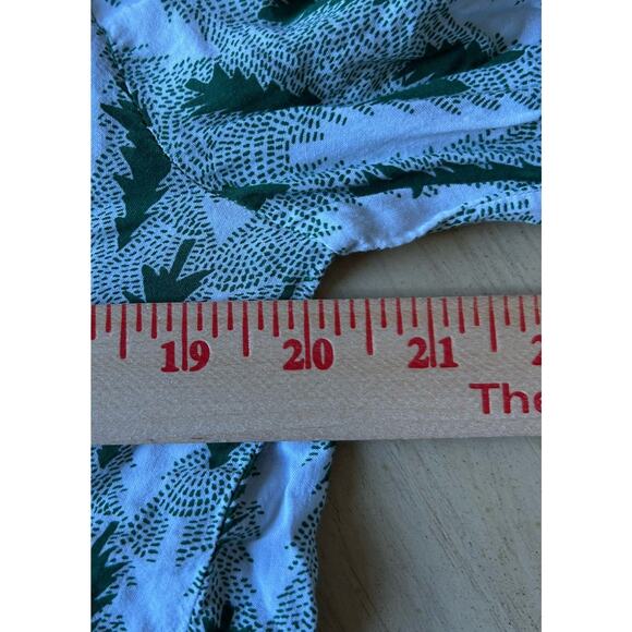 ANTHROPOLOGIE Maeve Pine Tree Blouse Boho Ruffles Xmas Graphic Preppy Fairy 4 S - Picture 6 of 8